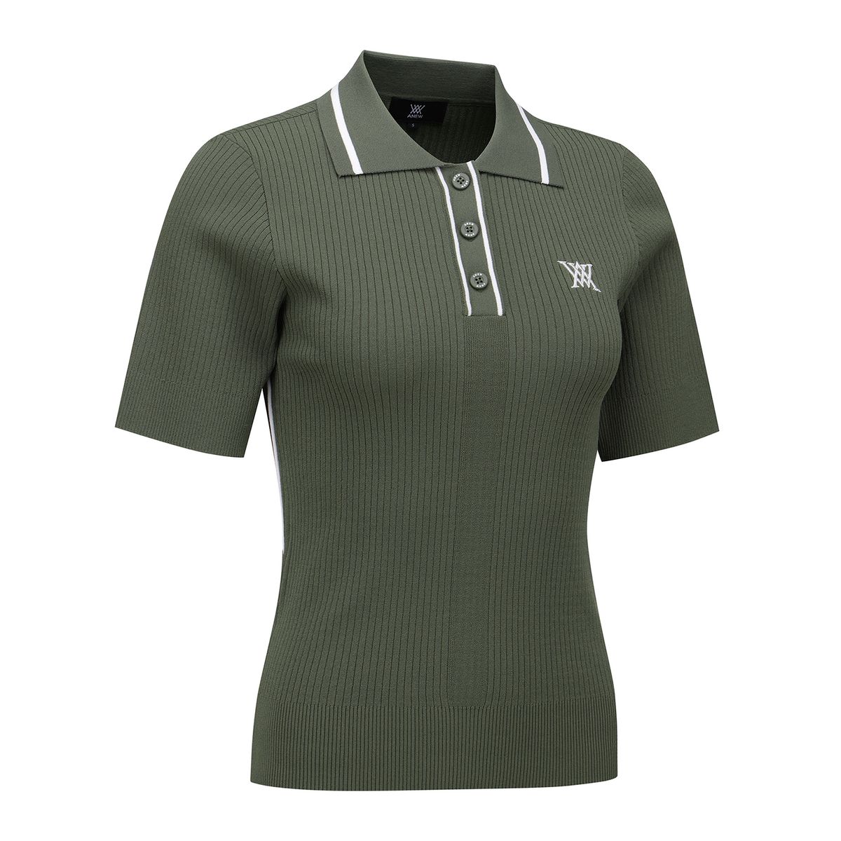 어뉴골프(ANEW GOLF) WOMEN SM STRIPE TEXTURE SHORT SLEEVE SWEATER_LK