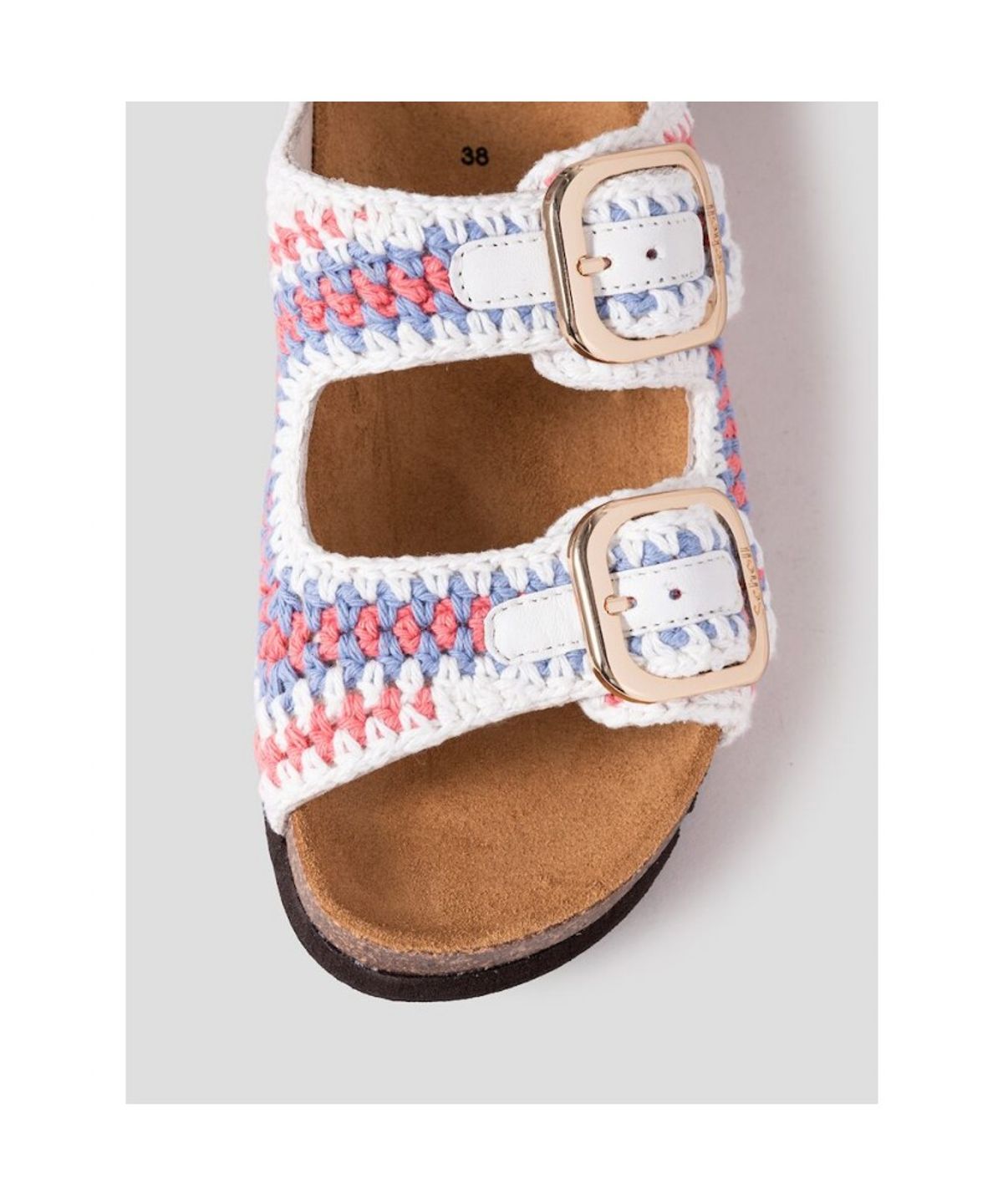숄(SCHOLL) (WOMEN) 코르크 투스트랩 크로셰 샌들  베이지 (HH54K2C19A)