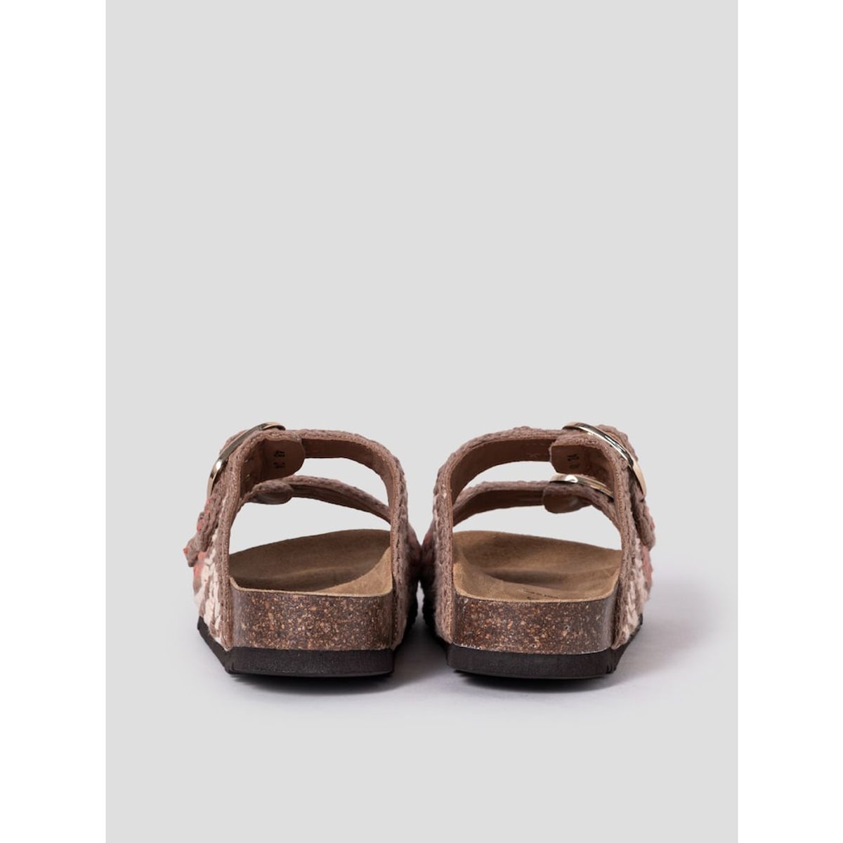 숄(SCHOLL) (WOMEN) 코르크 투스트랩 크로셰 샌들  옐로이시 브라운 (HH54K2C19B)