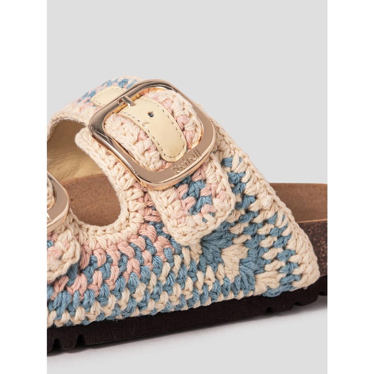 숄(SCHOLL) (WOMEN) 코르크 투스트랩 크로셰 샌들  핑크 (HH54K2C19X)