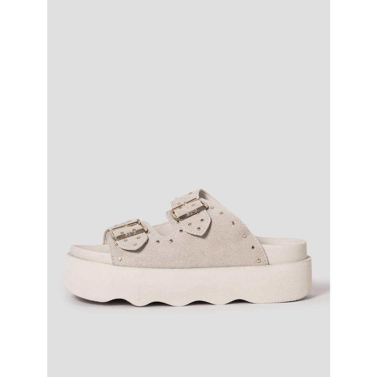 숄(SCHOLL) (WOMEN) 투스트랩 스터드 샌들  브라운 (HH54K2G11D)