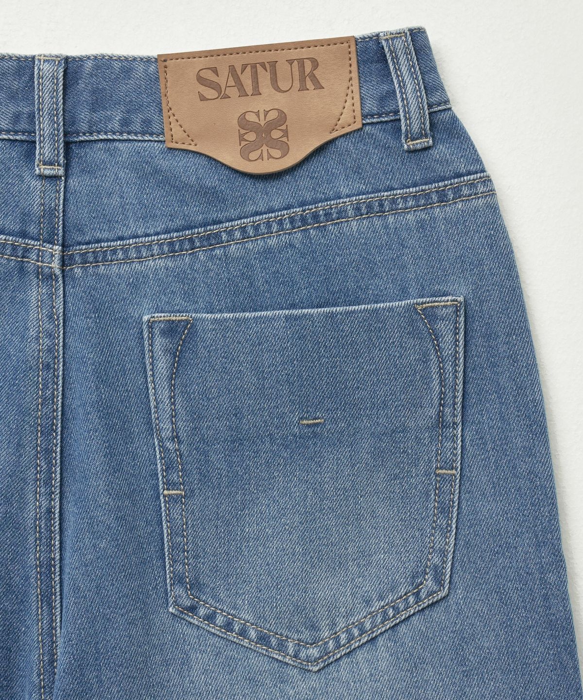 세터(SATUR) (W) 린넨 릴렉스드 데님 팬츠 블루