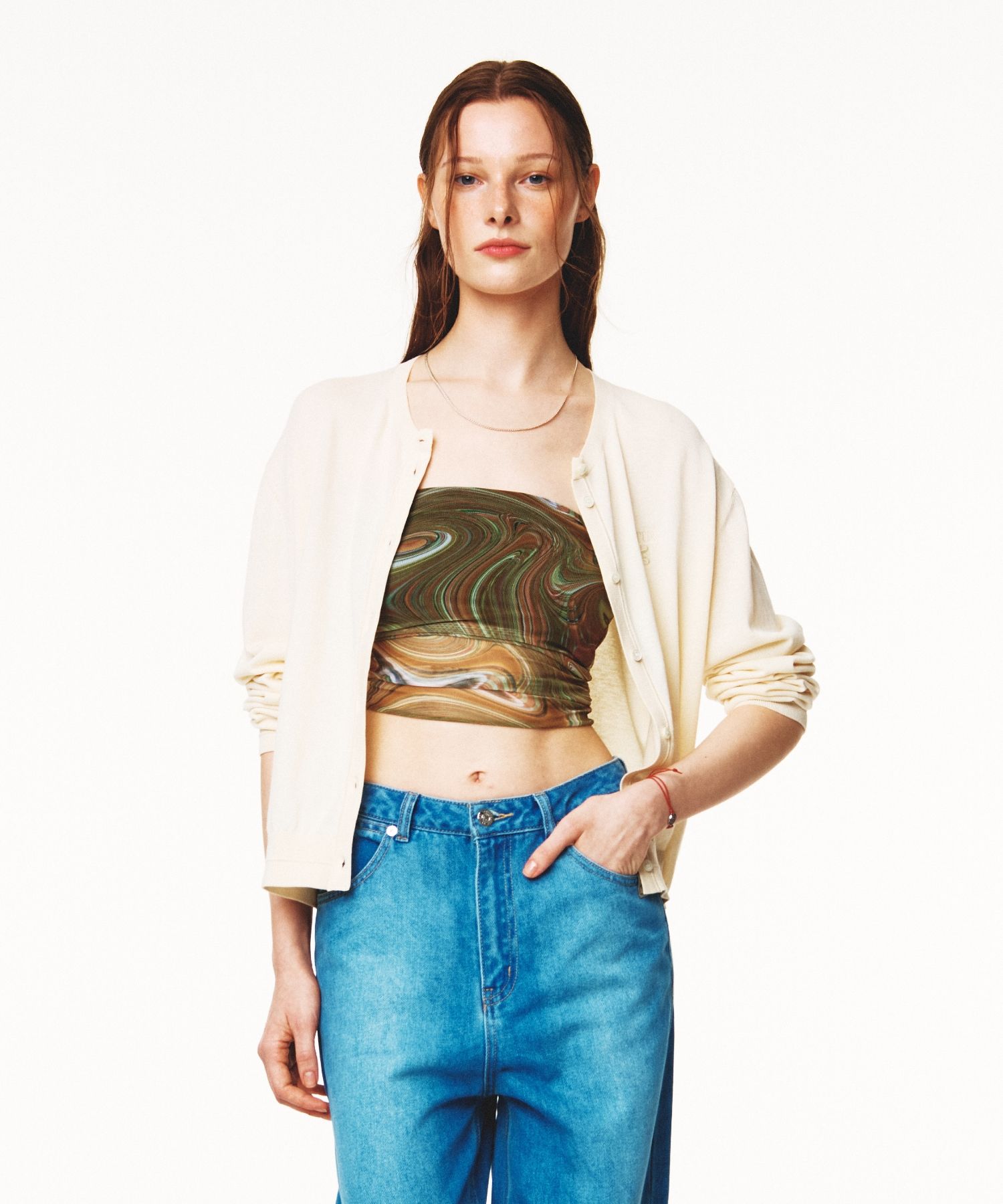 MUSINSA公式 | SATUR (W) Linen Relaxed Denim Pants Blue