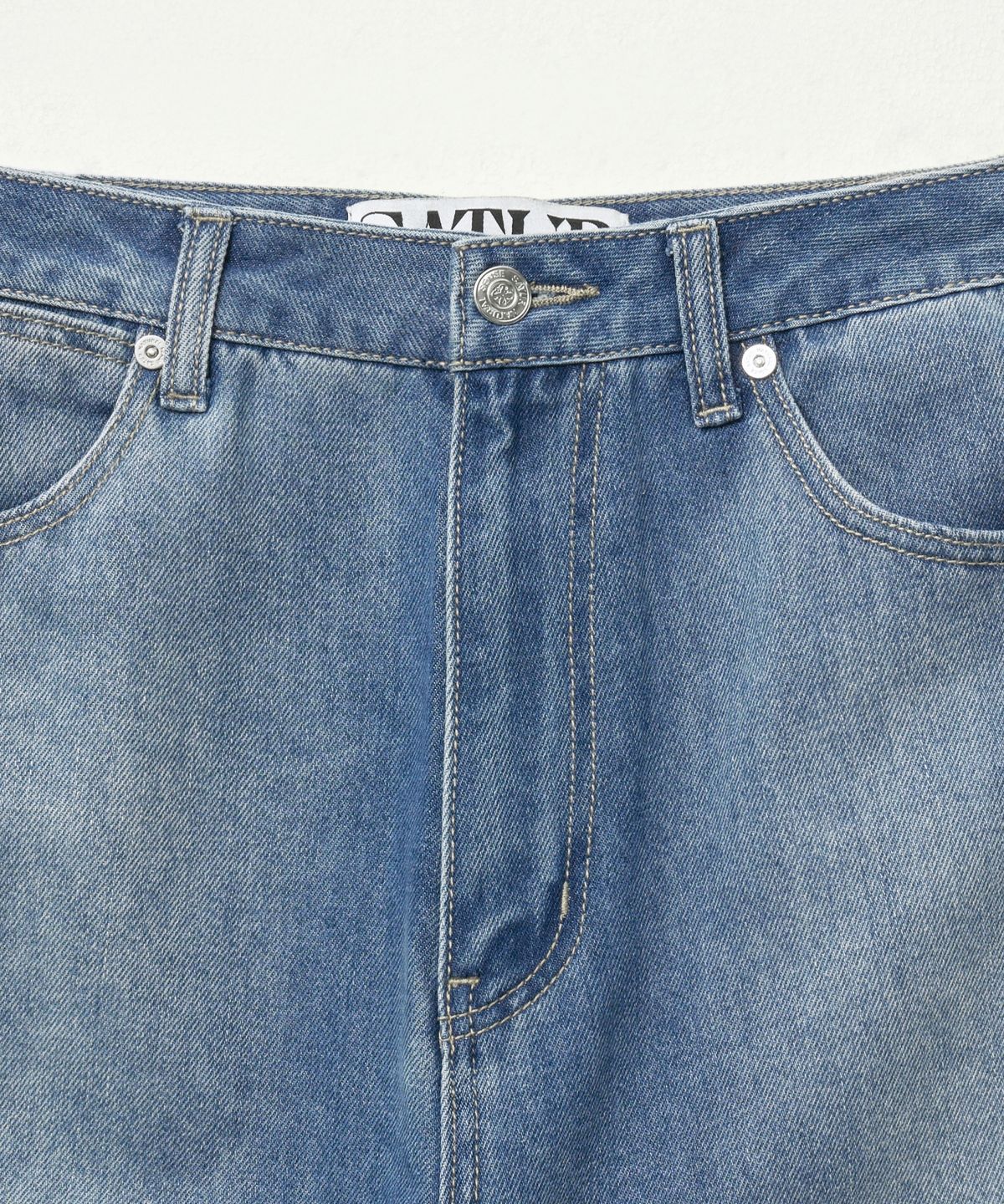세터(SATUR) 린넨 릴렉스드 데님 팬츠 블루