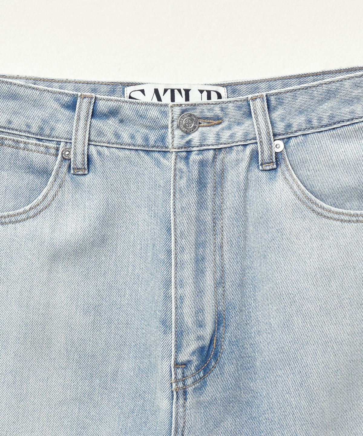세터(SATUR) 린넨 릴렉스드 데님 팬츠 라이트 블루