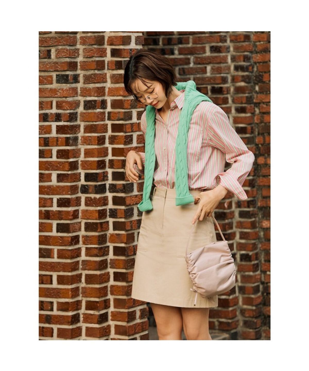 빈폴 액세서리(BEANPOLE ACCESSORY) 윈디 셔링 스몰 토트백 - 라이트 핑크