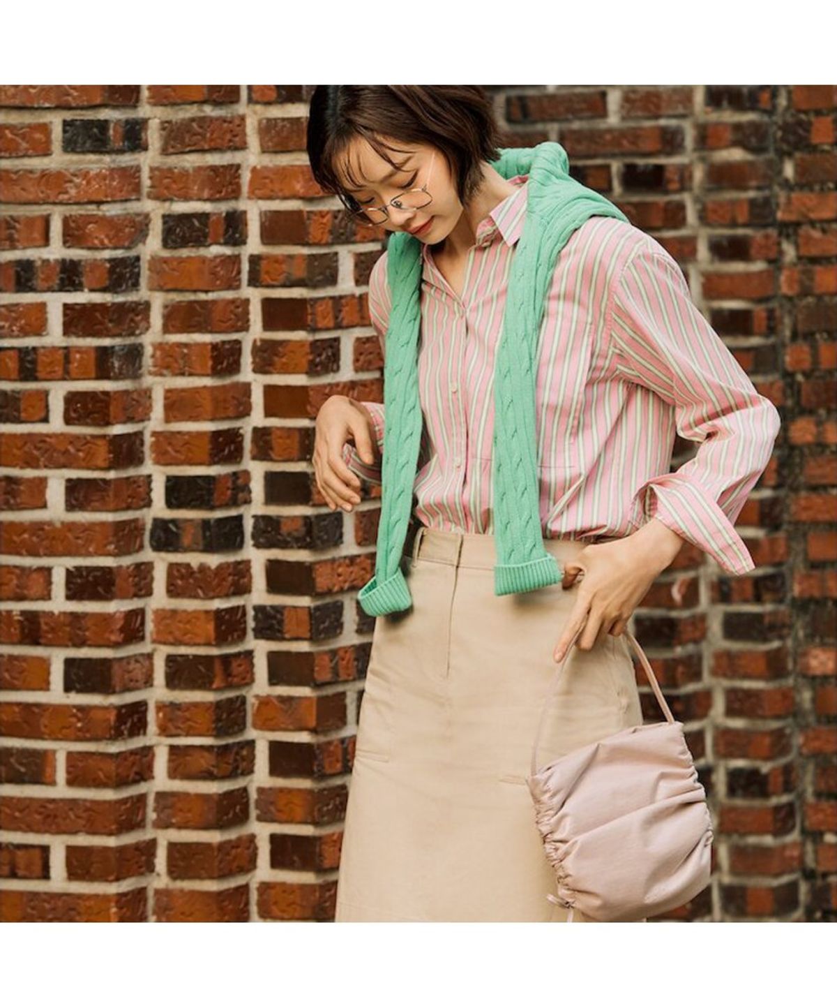 빈폴 액세서리(BEANPOLE ACCESSORY) 윈디 셔링 스몰 토트백 - 라이트 핑크
