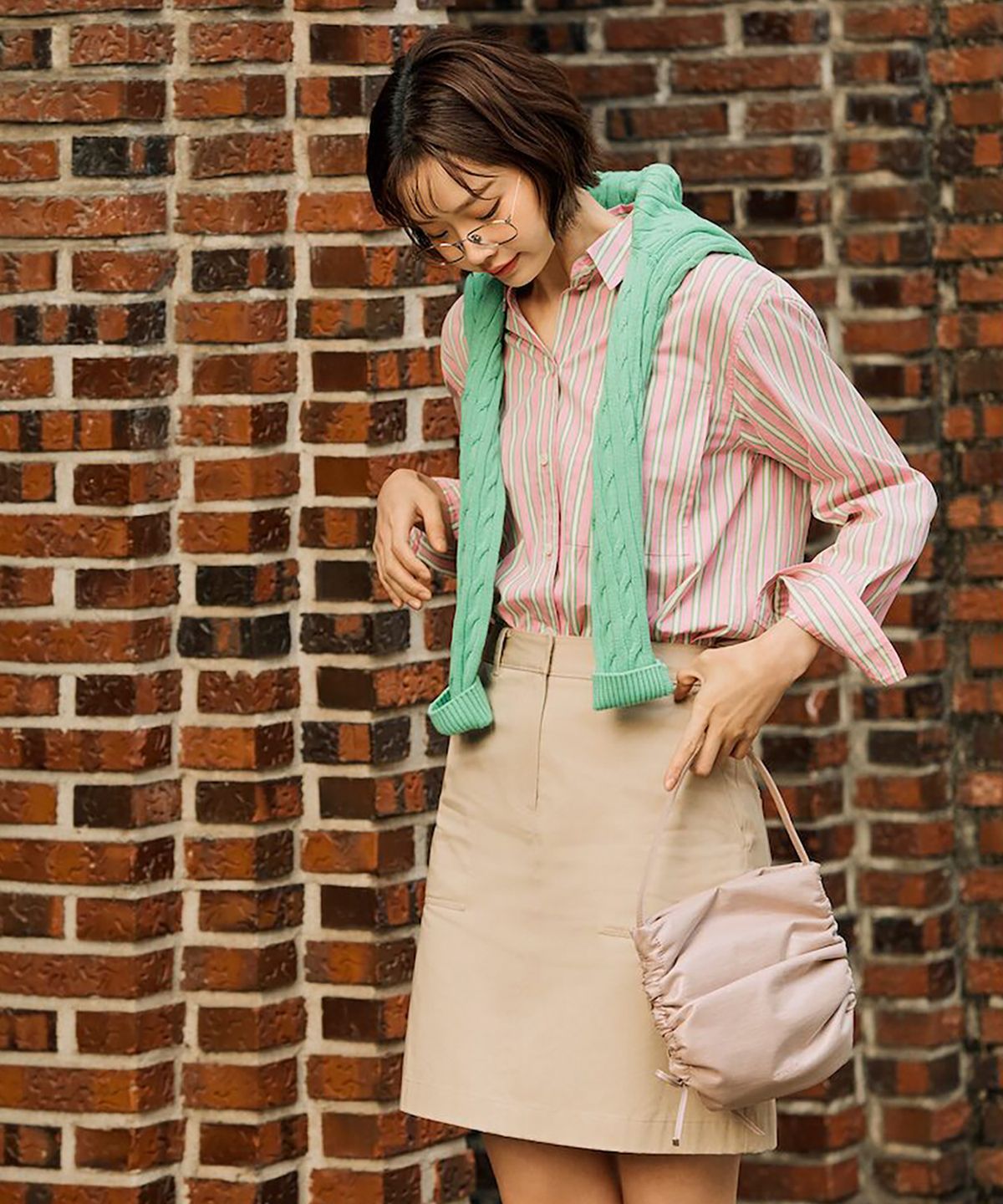 빈폴 액세서리(BEANPOLE ACCESSORY) 윈디 셔링 스몰 토트백 - 라이트 핑크