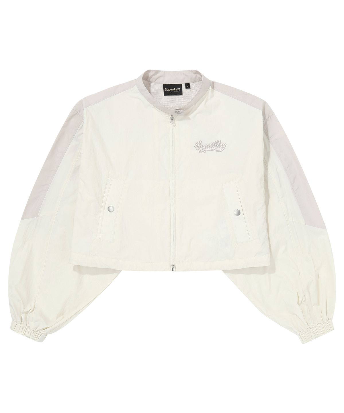 슈퍼드라이(SUPERDRY) W 나일론 크롭 플라이트 자켓 크림