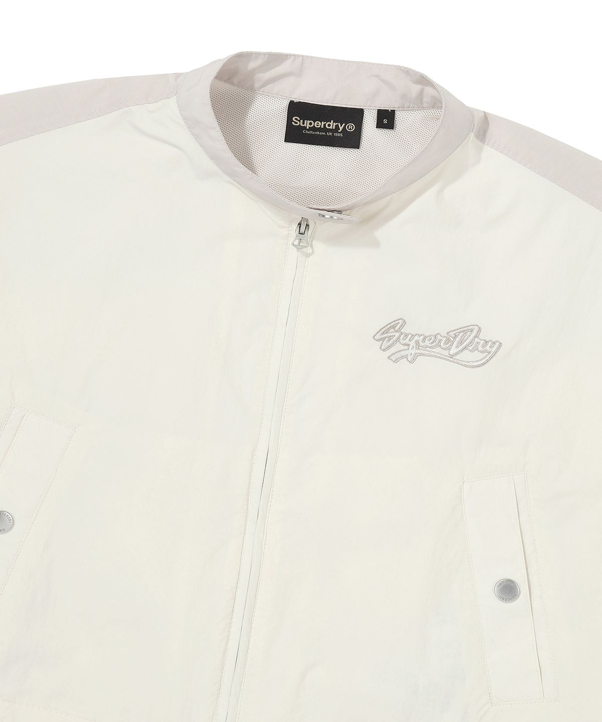 슈퍼드라이(SUPERDRY) W 나일론 크롭 플라이트 자켓 크림