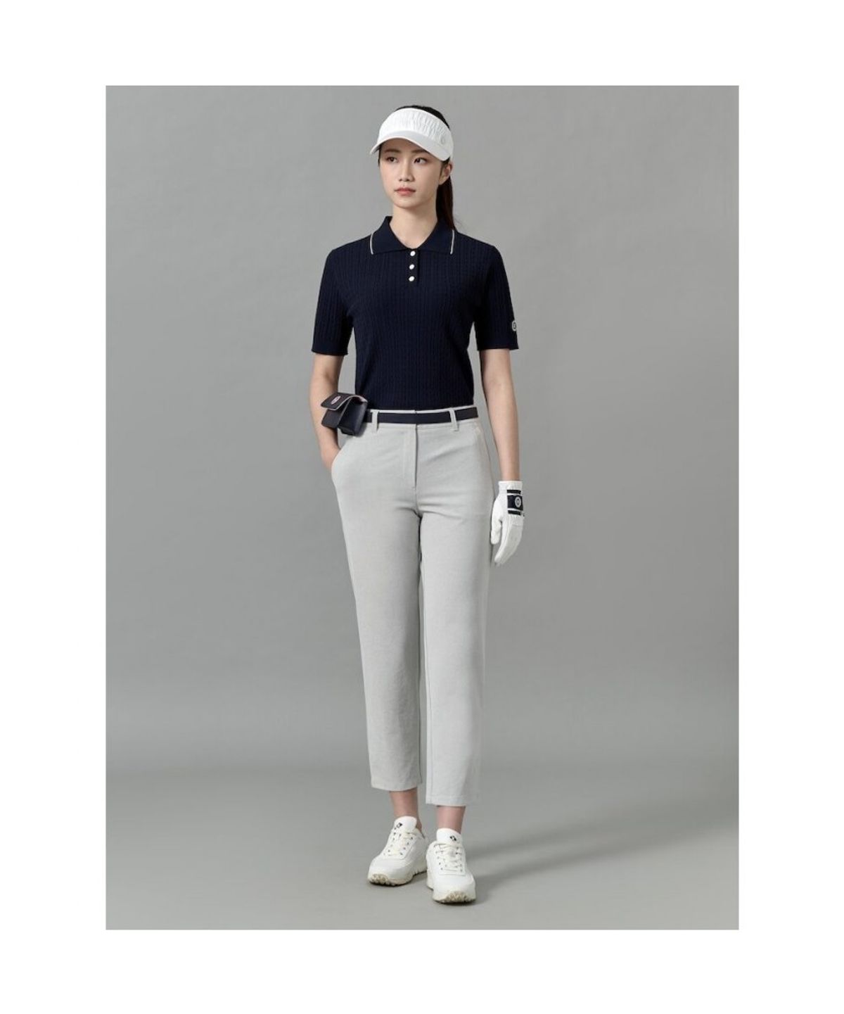 빈폴 액세서리(BEANPOLE ACCESSORY) 여성 그레이스 타공 벨트색 - 네이비