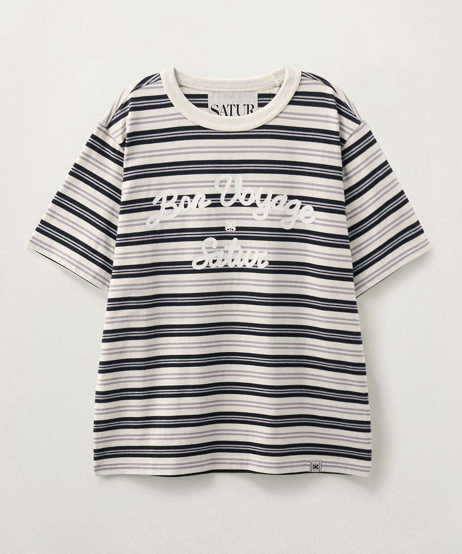 ★SATUR★ W Bon Voyage Ringer Short Sleeve T-Shirt Cream Nav MUSINSA | SATUR (W) Bon Voyage Ringer Short Sleeve T-Shirt
