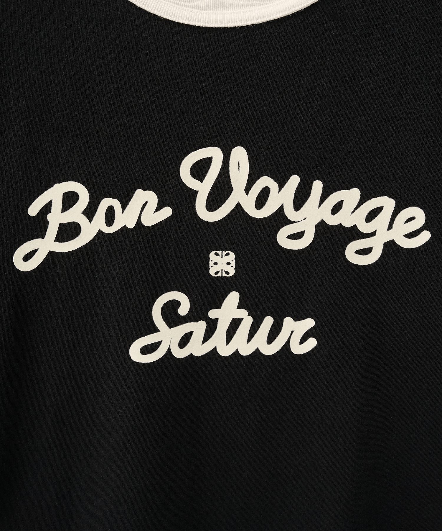 ★SATUR★Bon Voyage Ringer T-Shirt MUSINSA | SATUR (W) Bon Voyage Ringer Short Sleeve T-Shirt Black