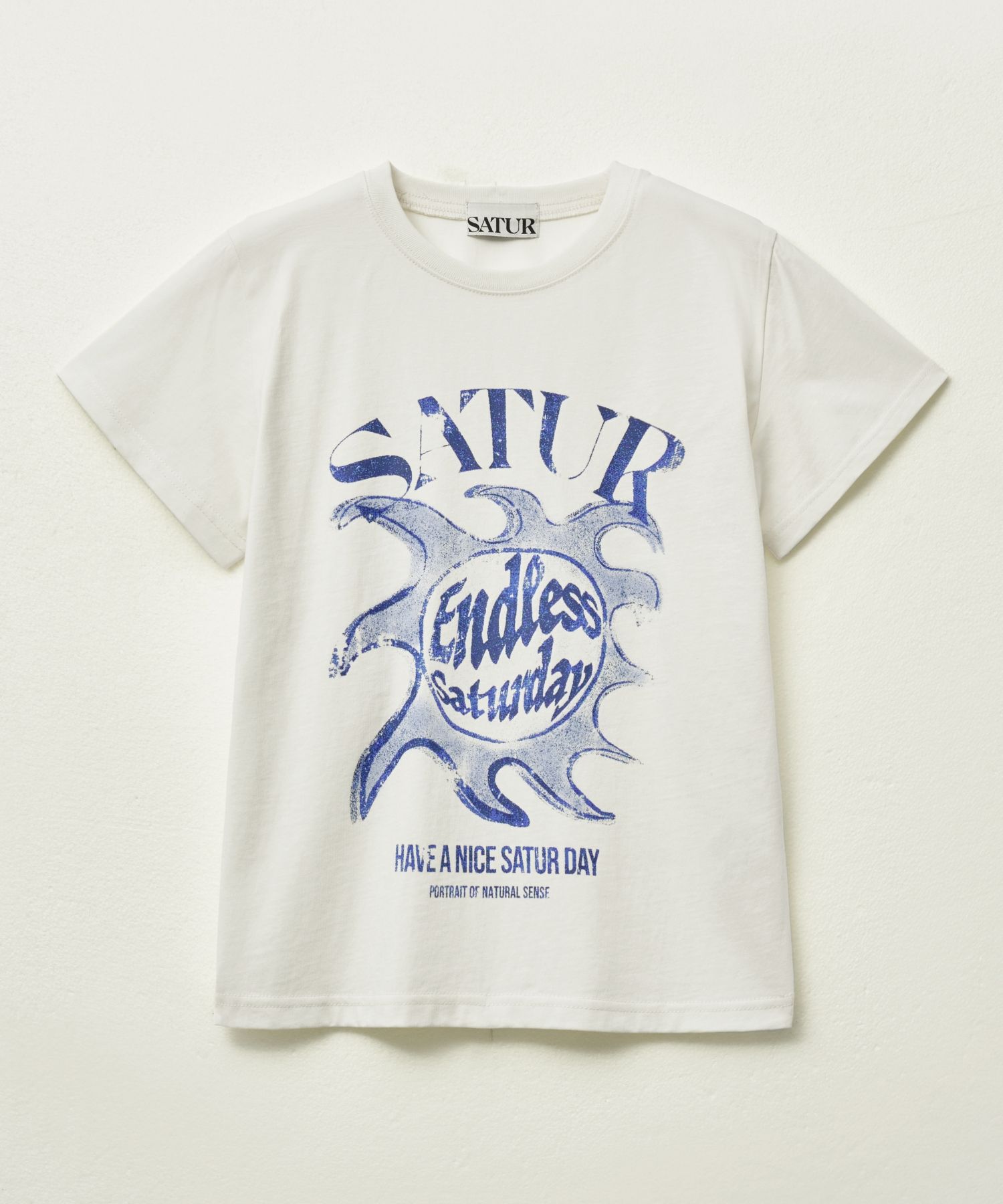 MUSINSA公式 | SATUR Sun Retro Graphic Short Sleeve T-Shirt