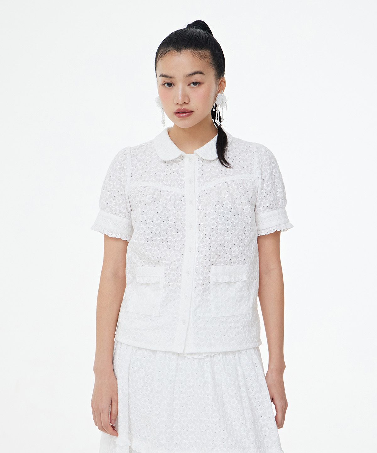 ●FOGDAWN● Star Lace Punching Cancan Skirt (white) MUSINSA | FOGDAWN Star Lace Punching Cancan Skirt (white)