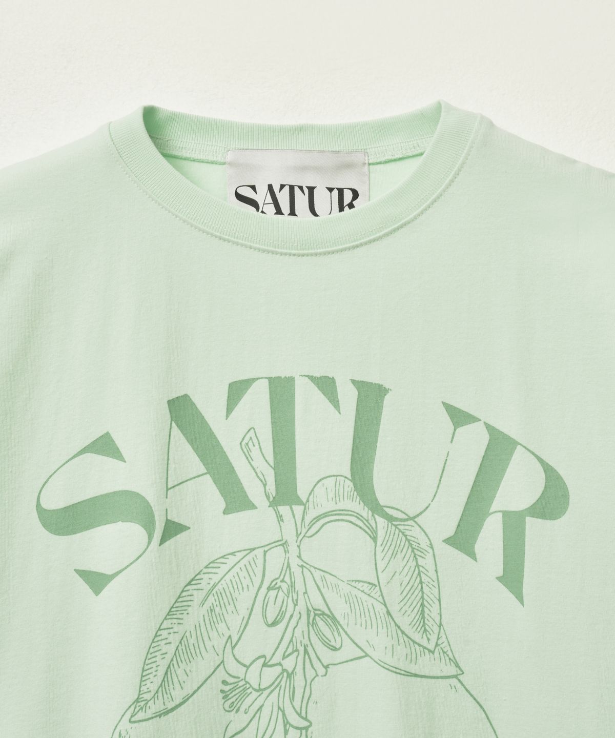 세터(SATUR) 카프리 시트론 드로잉 썸머 그래픽 반팔 티셔츠 네온 그린