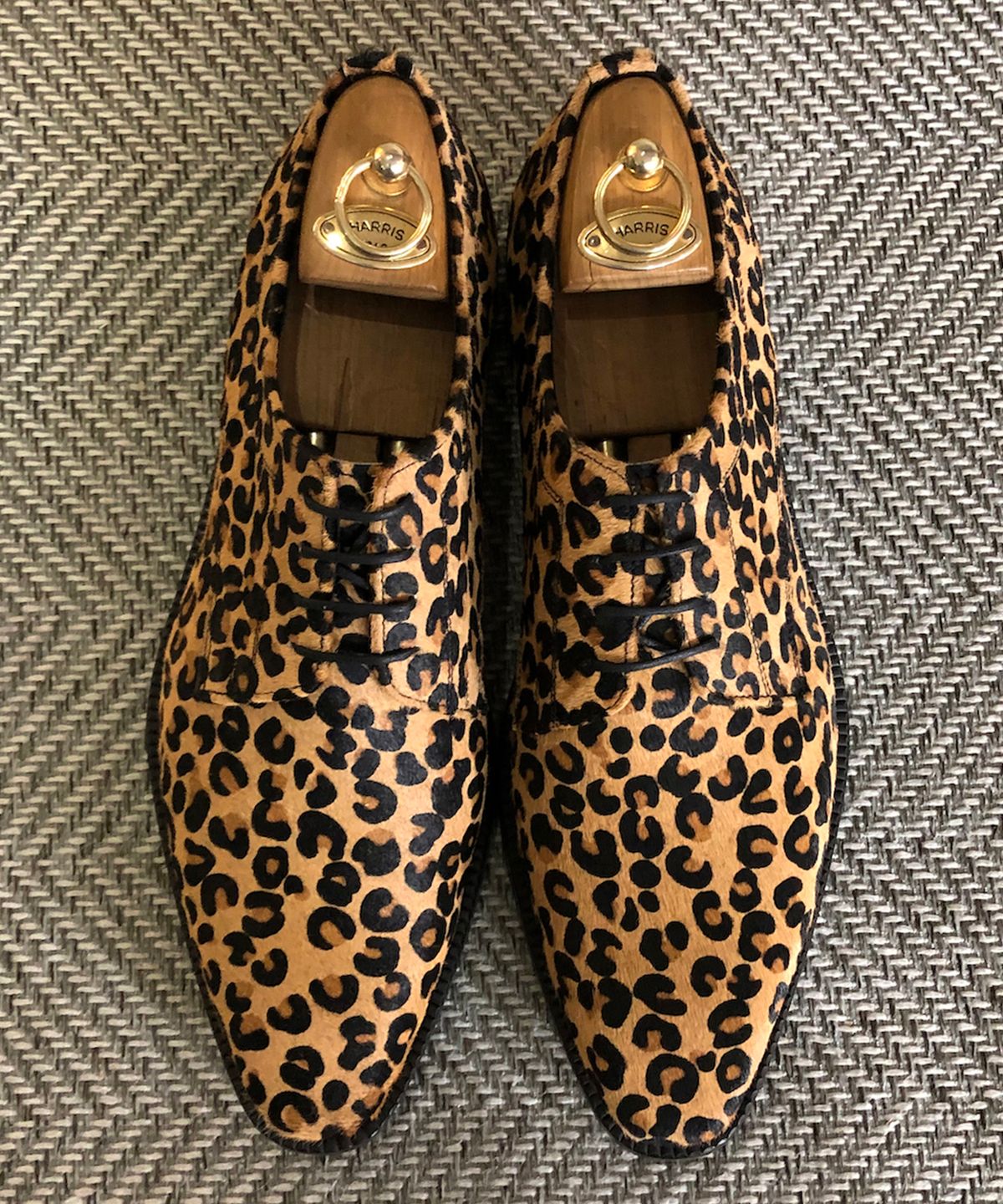 조앤슈(JOENSHOE) 레오파드 송치 홀컷 옥스퍼드