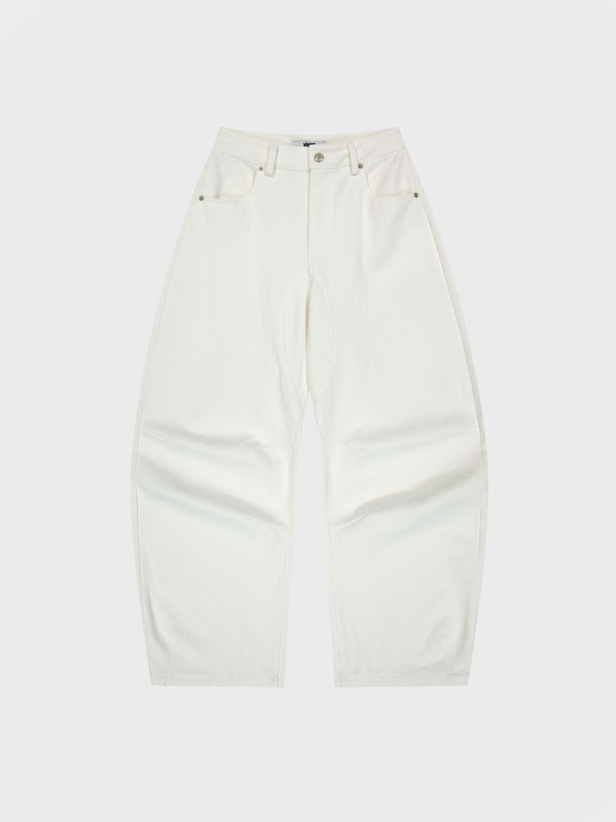 비수스(VISUS) Curved Cotton Pants_White
