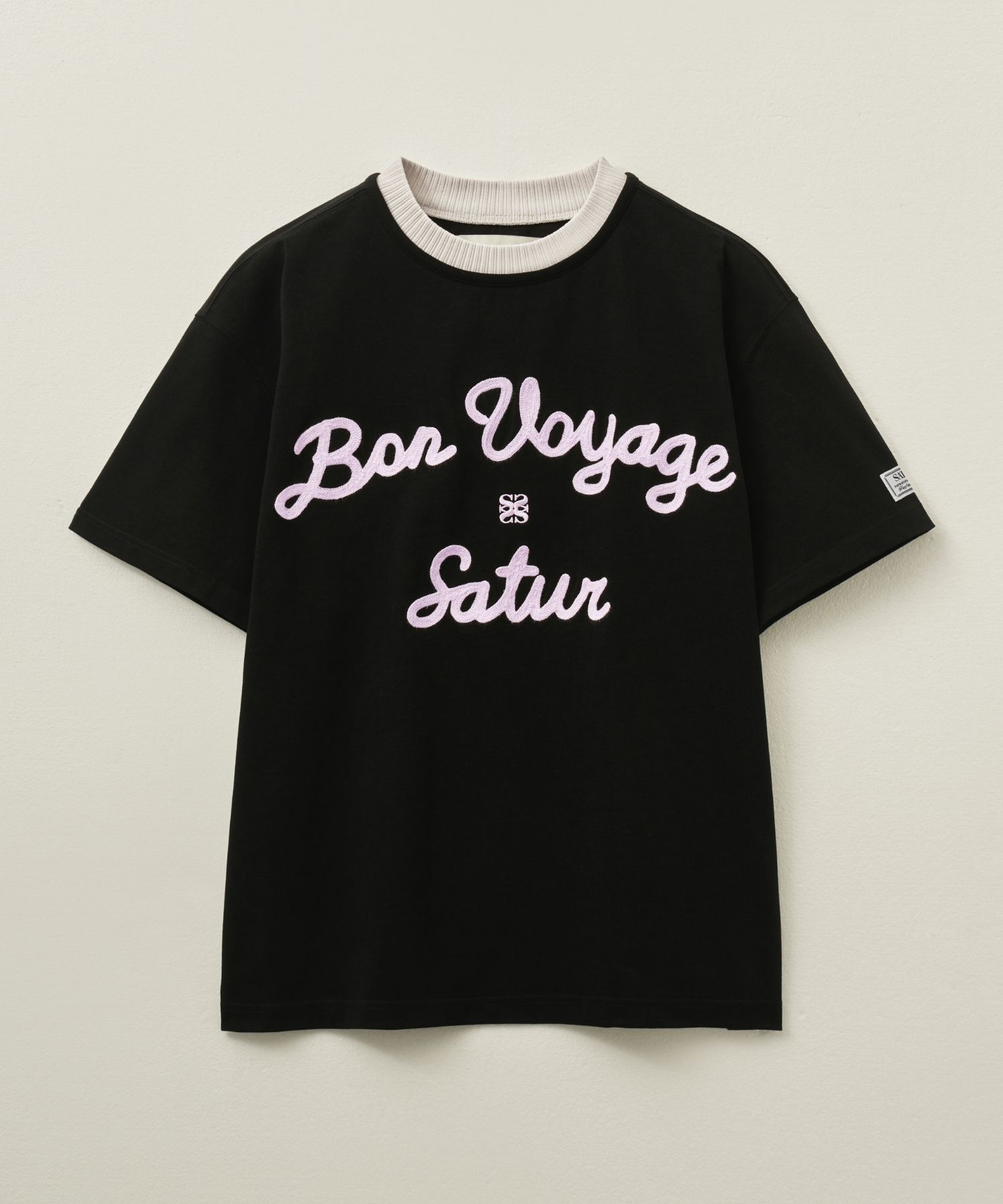 ★SATUR★Bon Voyage Raw-Cut Applique T-Shirt★Tシャツ(男)★ ☆SATUR☆Bon Voyage Raw-Cut Applique T-Shirt☆Tシャツ(男