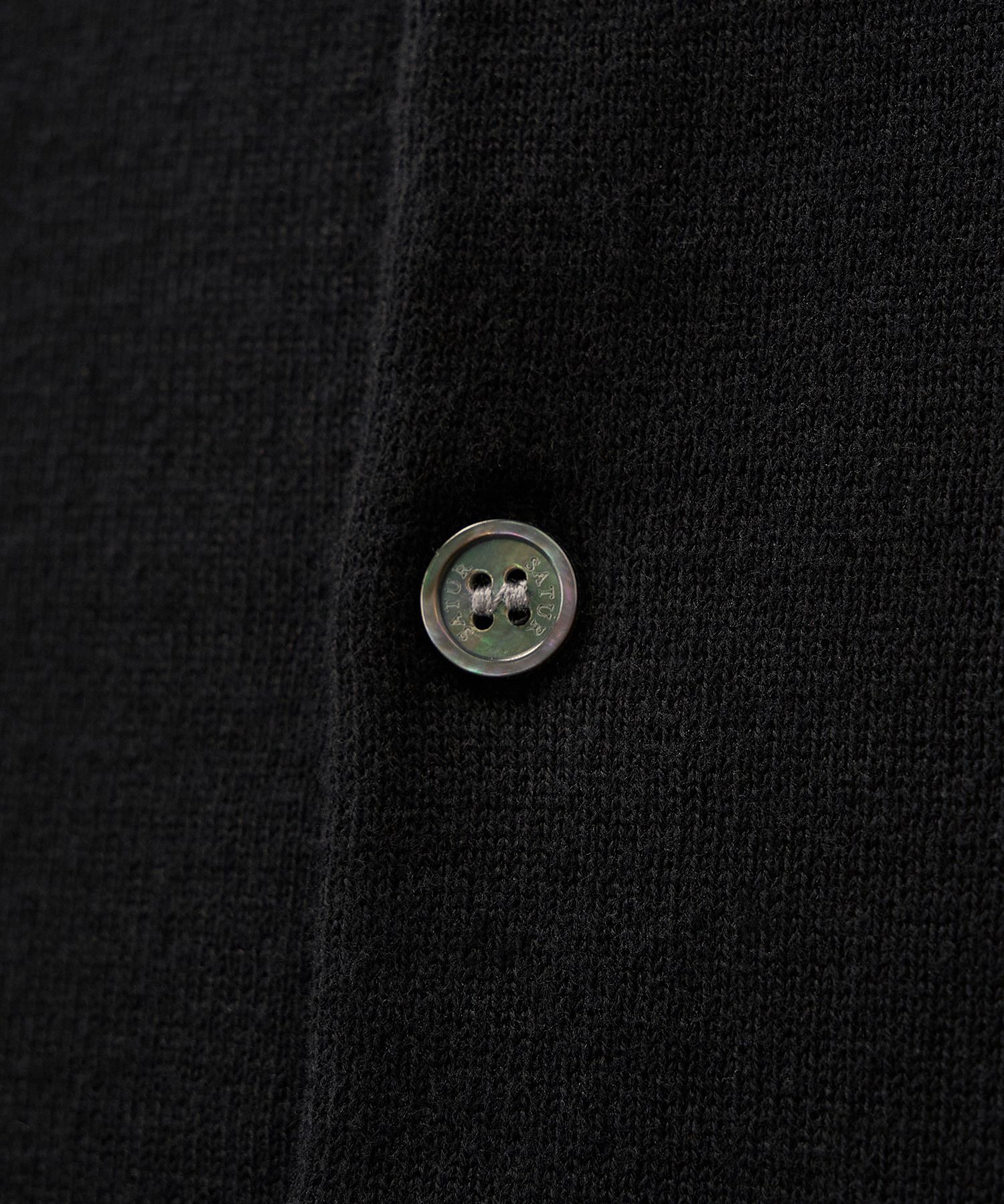 MUSINSA公式 | SATUR Basic Cotton Collar Half Cardigan Black
