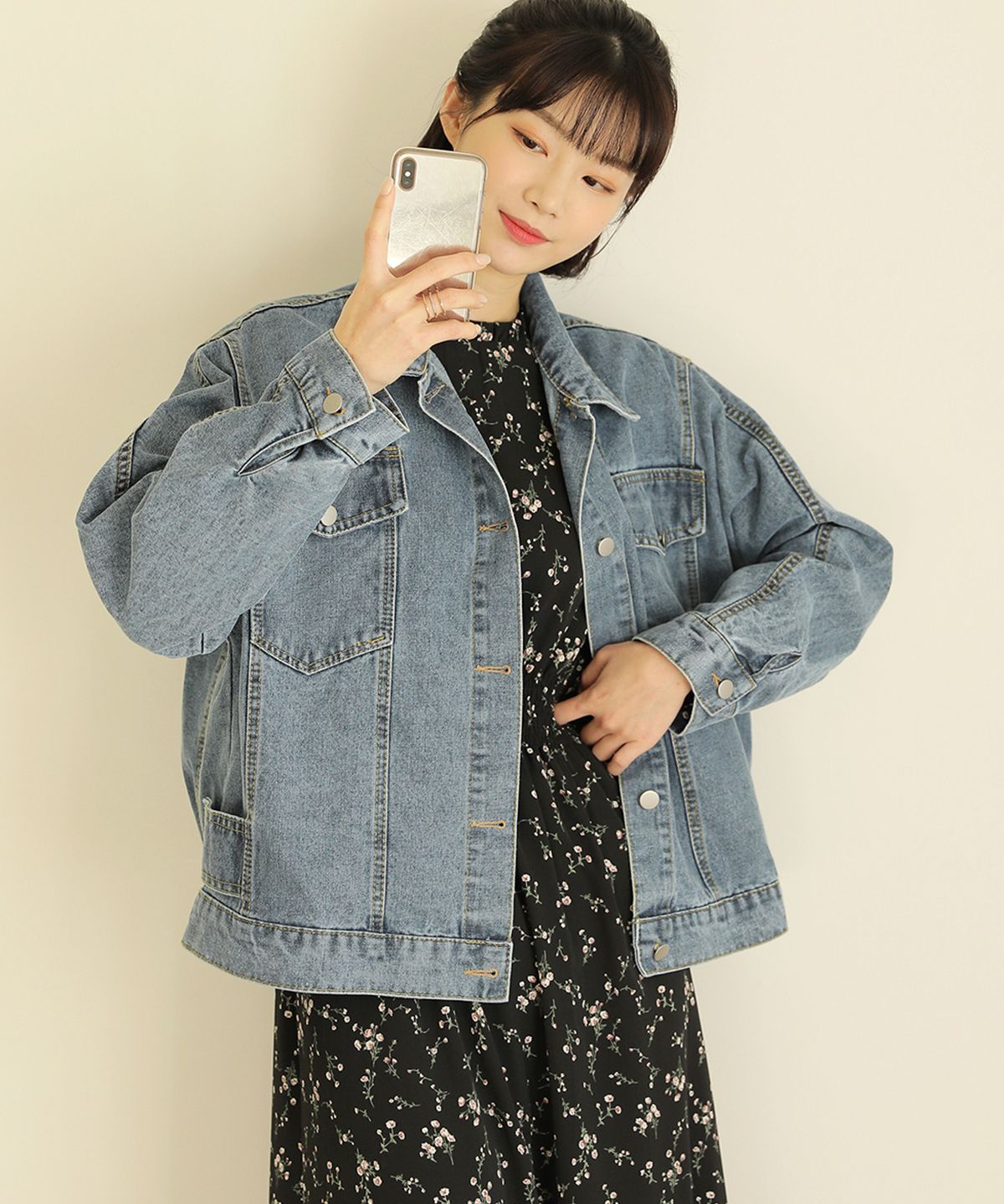 빼빼(BBAEBBAE) 사이드버클 청 데님 자켓