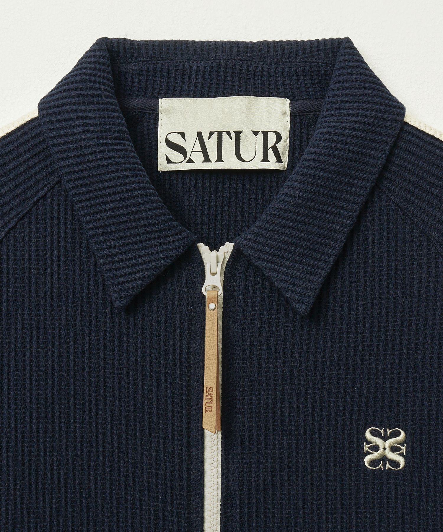★SATUR★ W Lawton Waffle Collar Track Zip-Up Jacket Navy MUSINSA | SATUR (W) Lawton Waffle Collar Track Jacket Navy