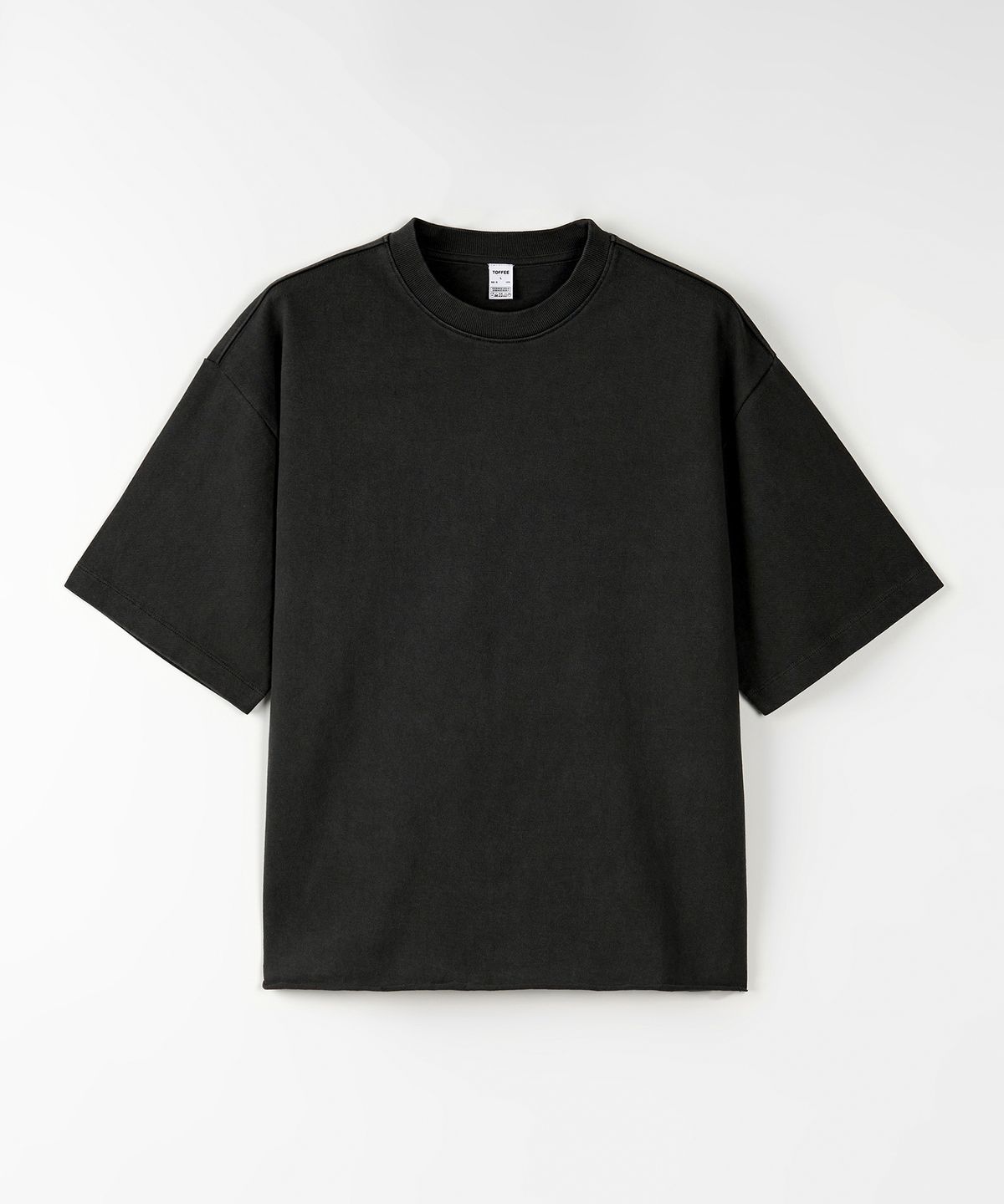 토피(TOFFEE) 피그먼트 크롭드 티 (BLACK)
