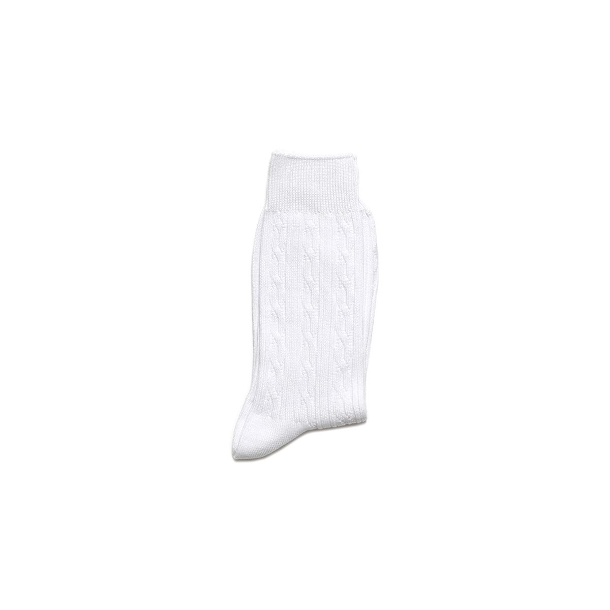 얀웍스(YARNWORKS) [화이트 블랙 4팩]WORK BASIC CABLE 베이직 케이블 양말