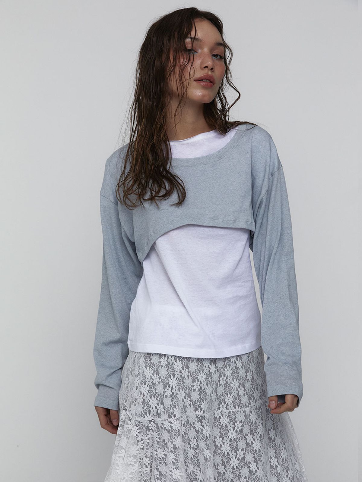 비수스(VISUS) Cotton Cropped Top_Skyblue