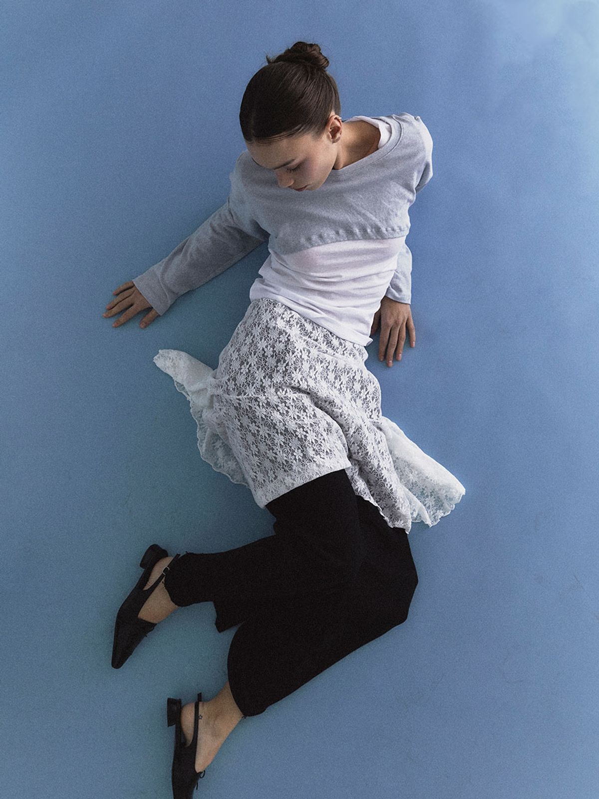 비수스(VISUS) Cotton Cropped Top_Skyblue