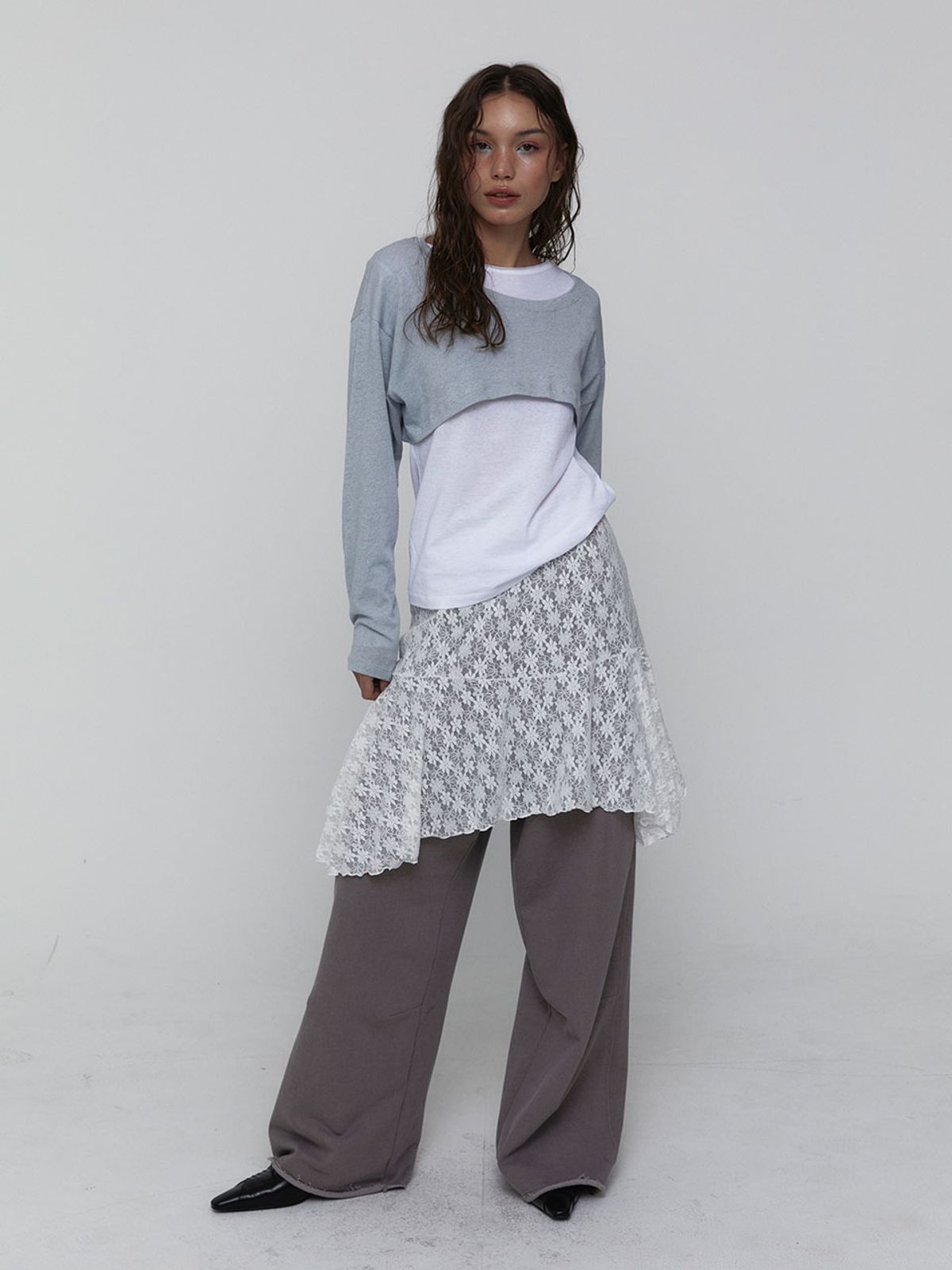 비수스(VISUS) Cotton Cropped Top_Skyblue