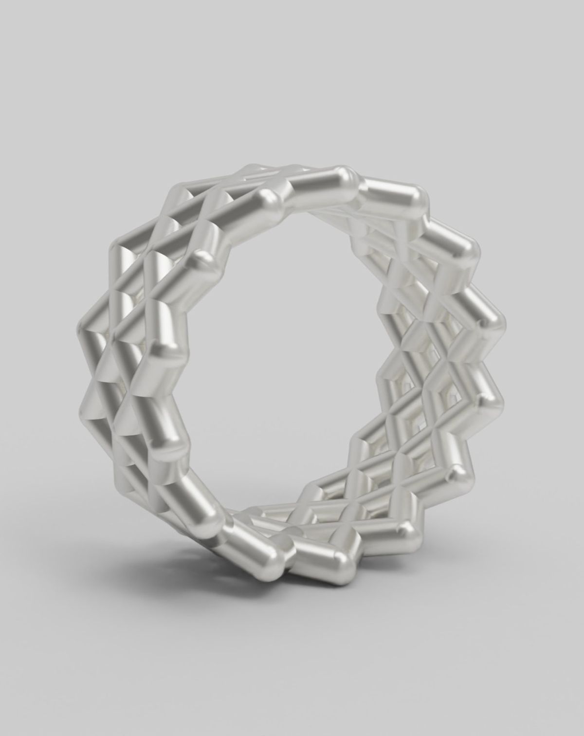 르네오브제(RENEOBJET) RAY  DOUBLE  RHOMBUS RING [STERLING SILVER] 패턴 실버 925 링 반지