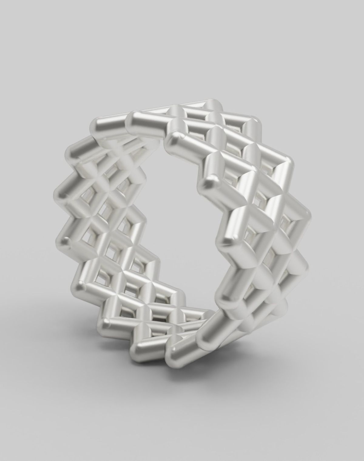르네오브제(RENEOBJET) RAY  DOUBLE  RHOMBUS RING [STERLING SILVER] 패턴 실버 925 링 반지