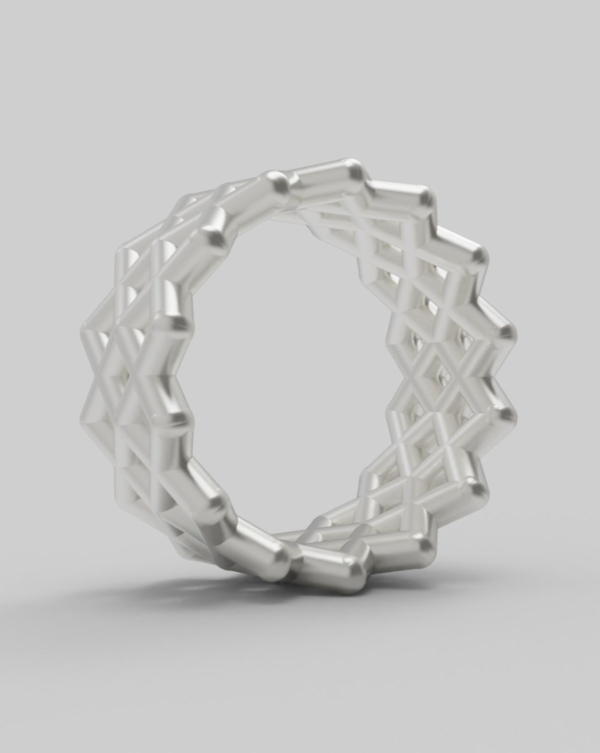 르네오브제(RENEOBJET) RAY  DOUBLE  RHOMBUS RING [STERLING SILVER] 패턴 실버 925 링 반지
