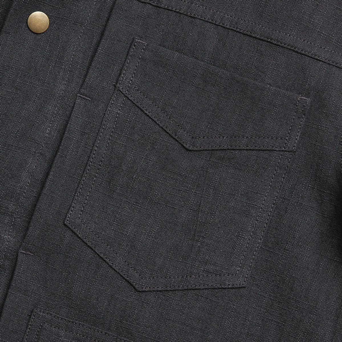 솔티(SORTIE) Type-2 Linen Trucker Jacket (Charcoal)