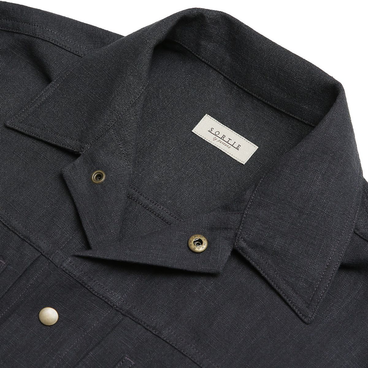 솔티(SORTIE) Type-2 Linen Trucker Jacket (Charcoal)