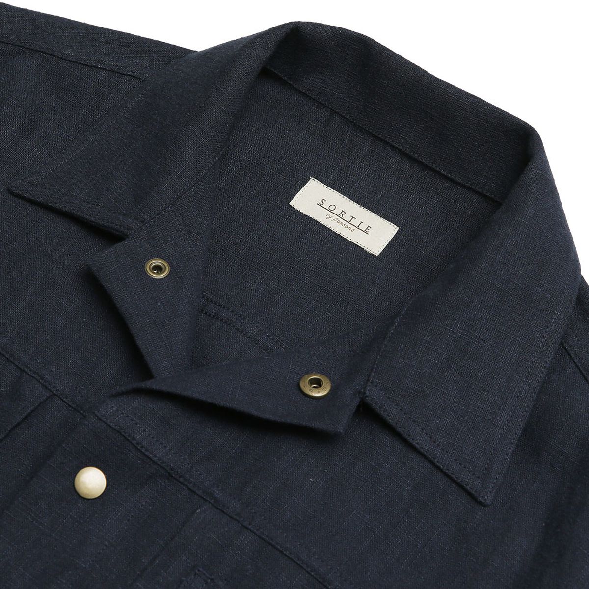 솔티(SORTIE) Type-2 Linen Trucker Jacket (Navy)