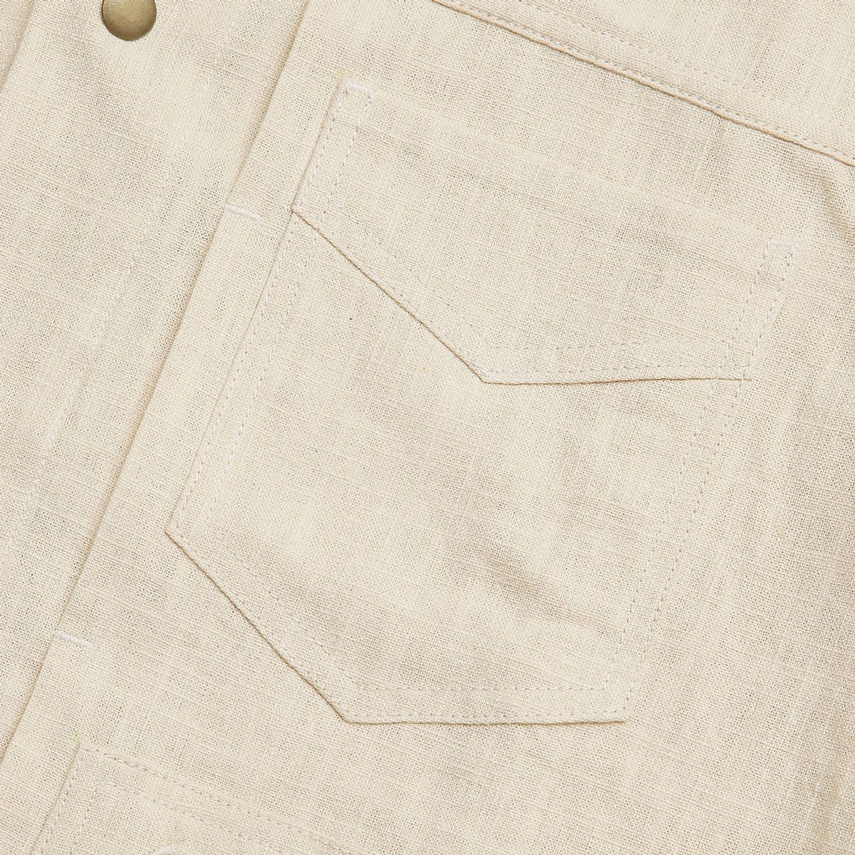 솔티(SORTIE) Type-2 Linen Trucker Jacket (Ivory)