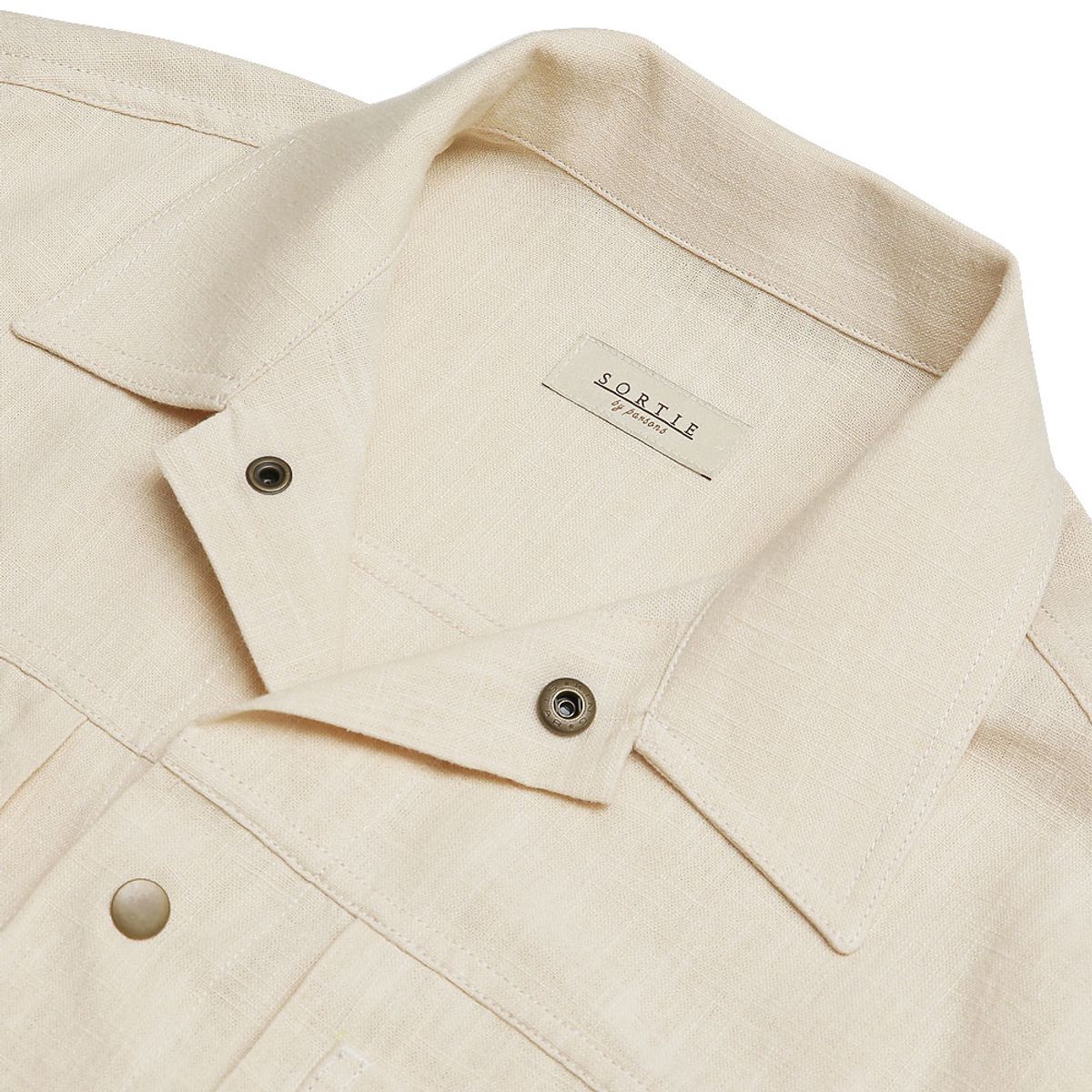 솔티(SORTIE) Type-2 Linen Trucker Jacket (Ivory)
