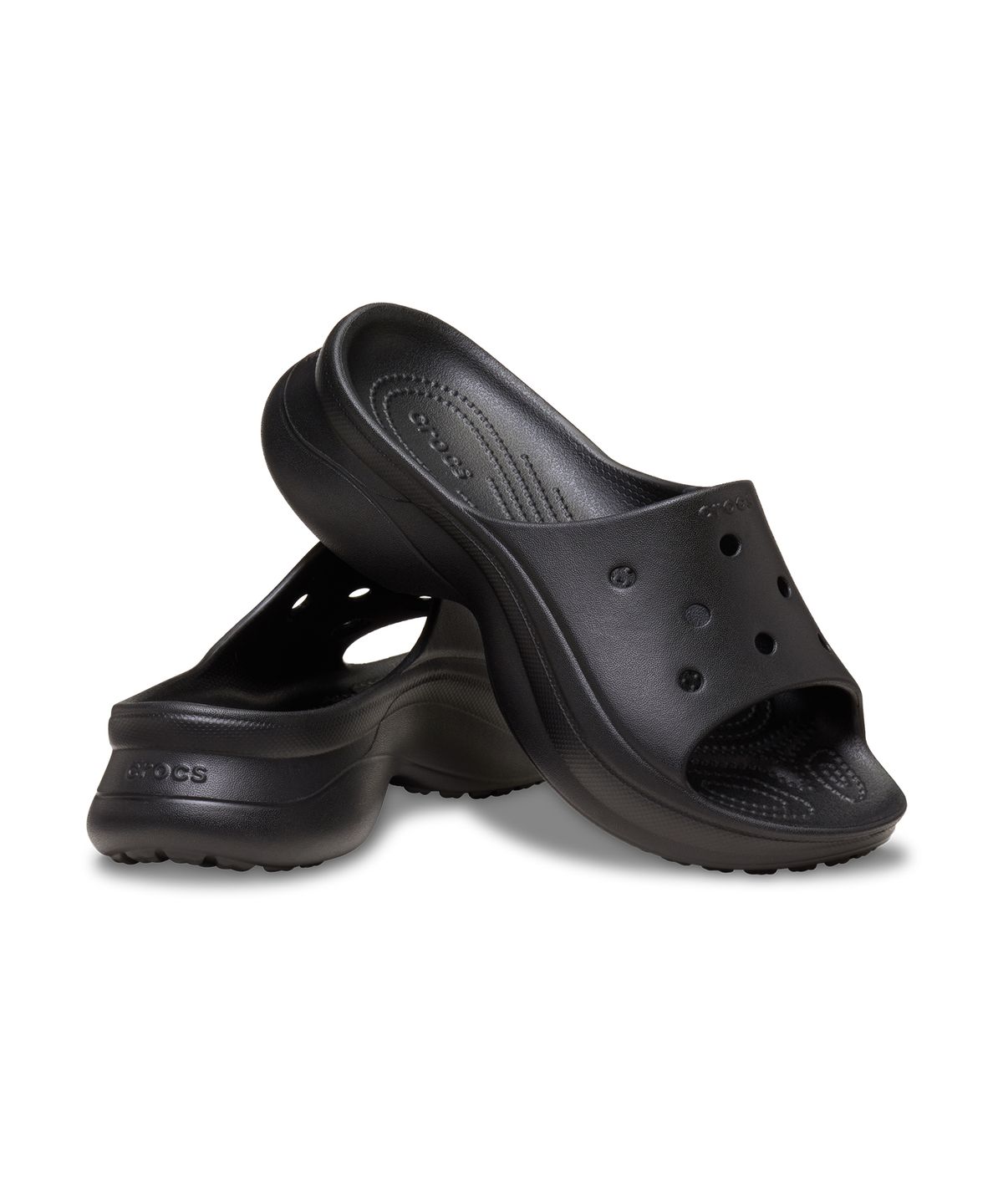 크록스(CROCS) 베이 슬라이드 - 블랙 / 211108-001