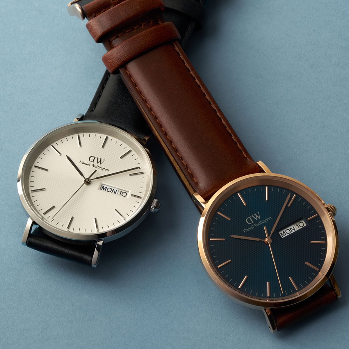 다니엘 웰링턴(DANIEL WELLINGTON) CLASSIC DAY DISPLAY SHEFFIELD SILVER 레더워치