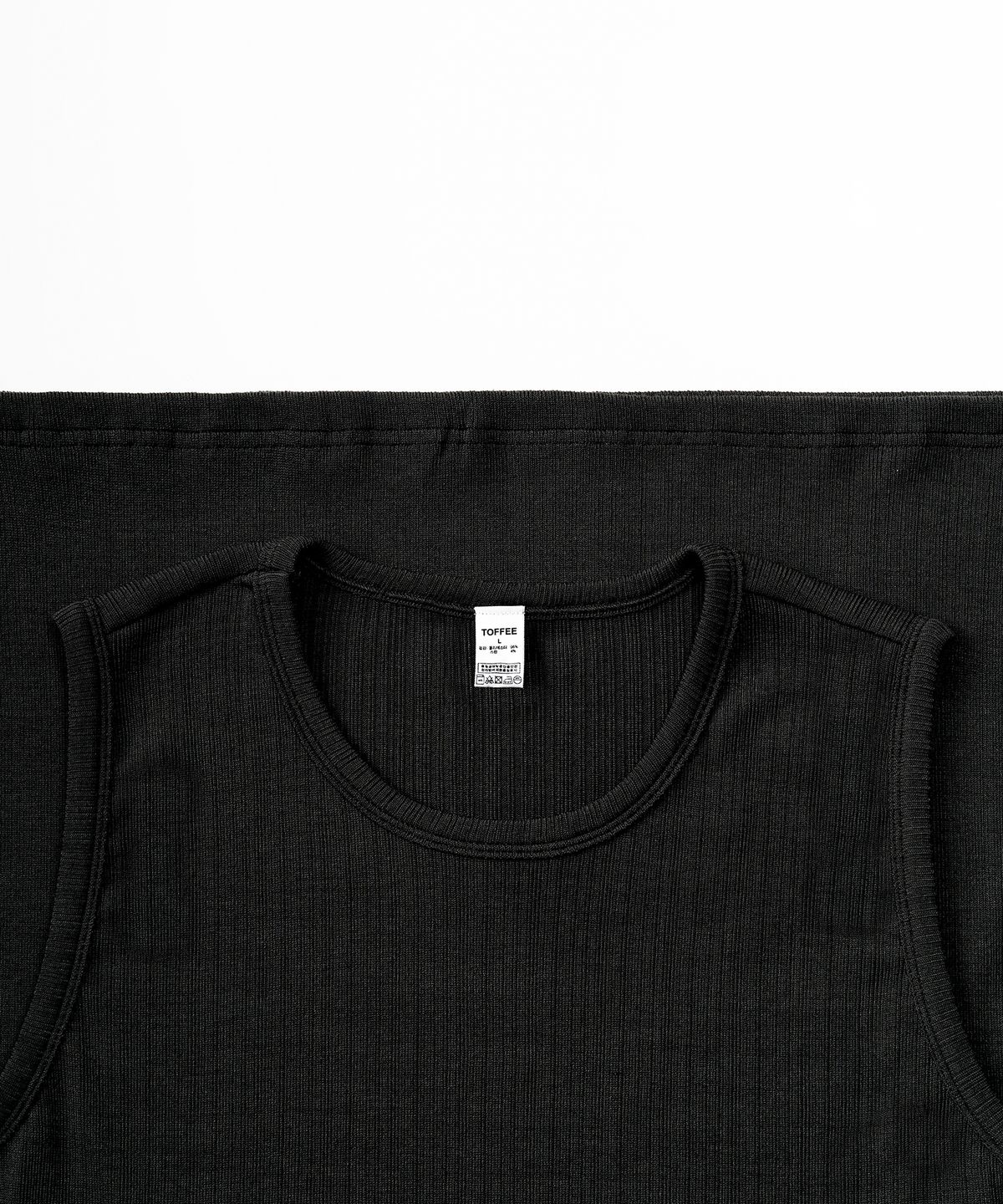 토피(TOFFEE) 크로셰 슬리브리스 (BLACK)