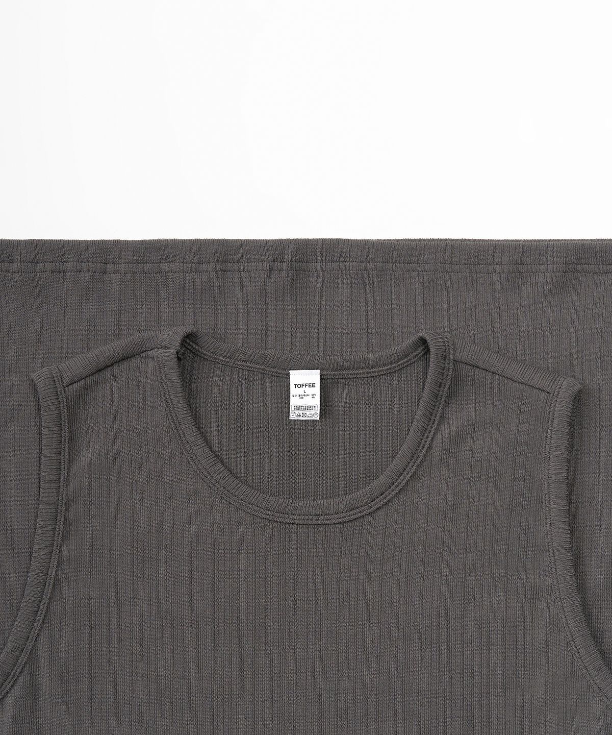 토피(TOFFEE) 크로셰 슬리브리스 (CHARCOAL)