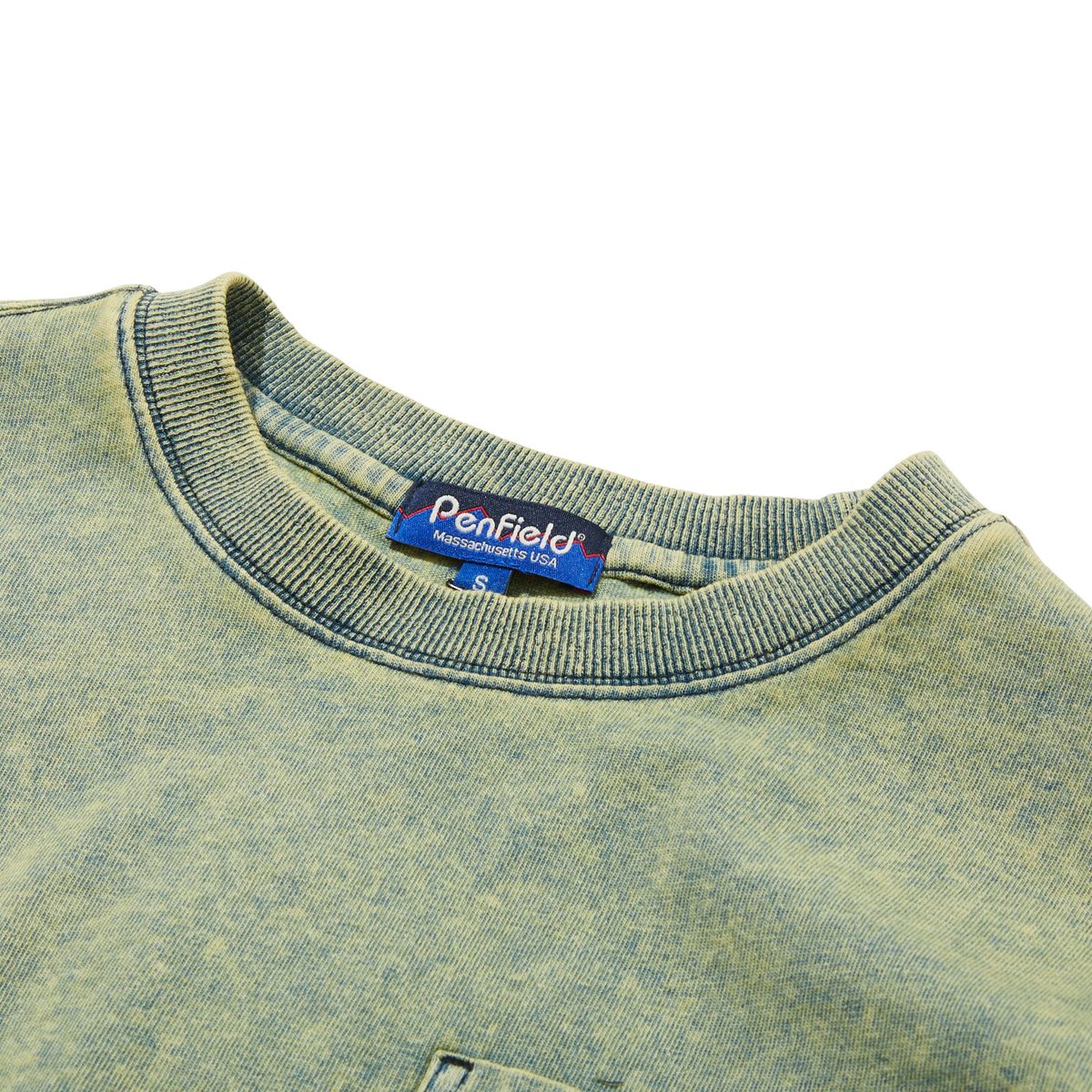 펜필드(PENFIELD) 인디고 틴워싱 포켓 반팔티 옐로우_FR2KT31U