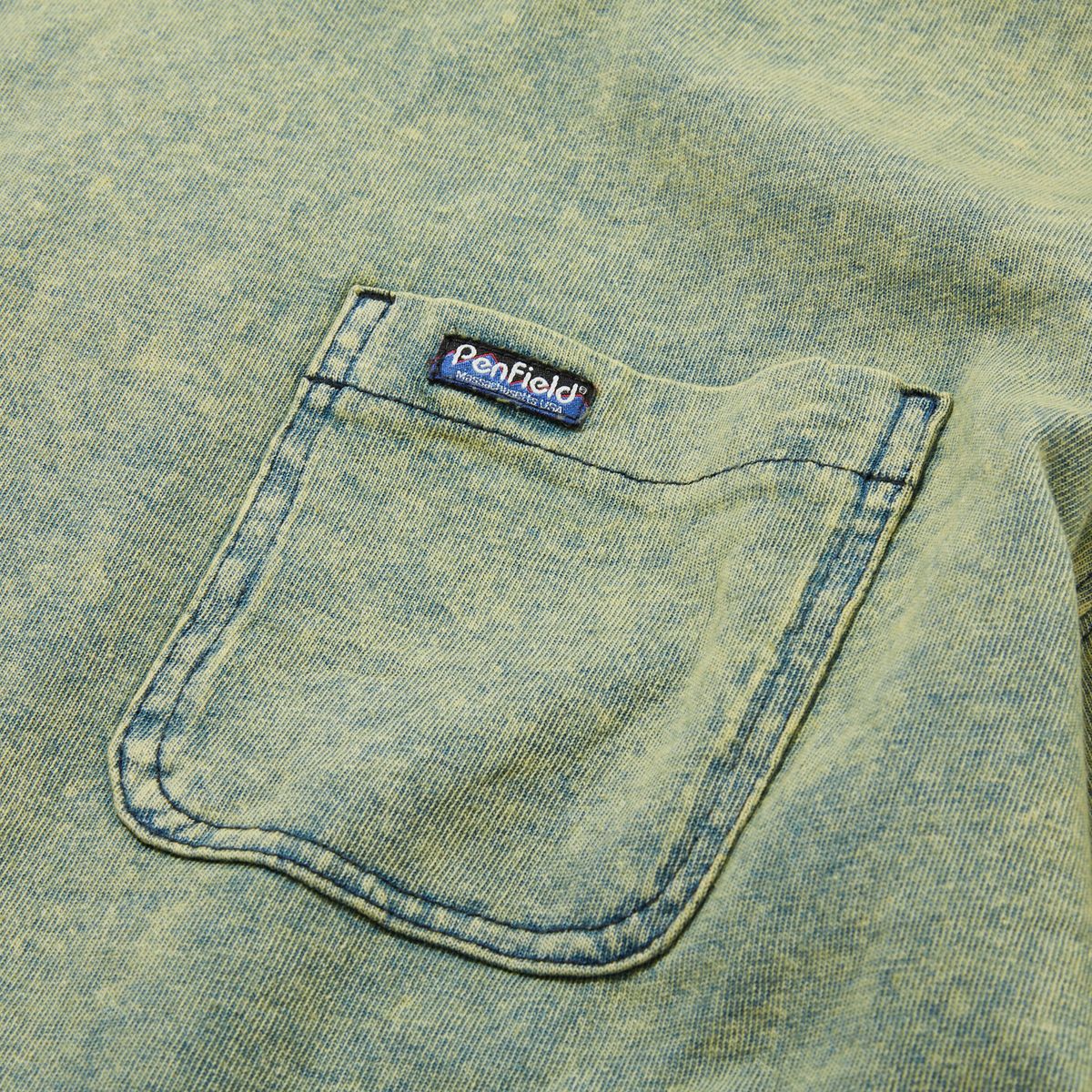 펜필드(PENFIELD) 인디고 틴워싱 포켓 반팔티 옐로우_FR2KT31U