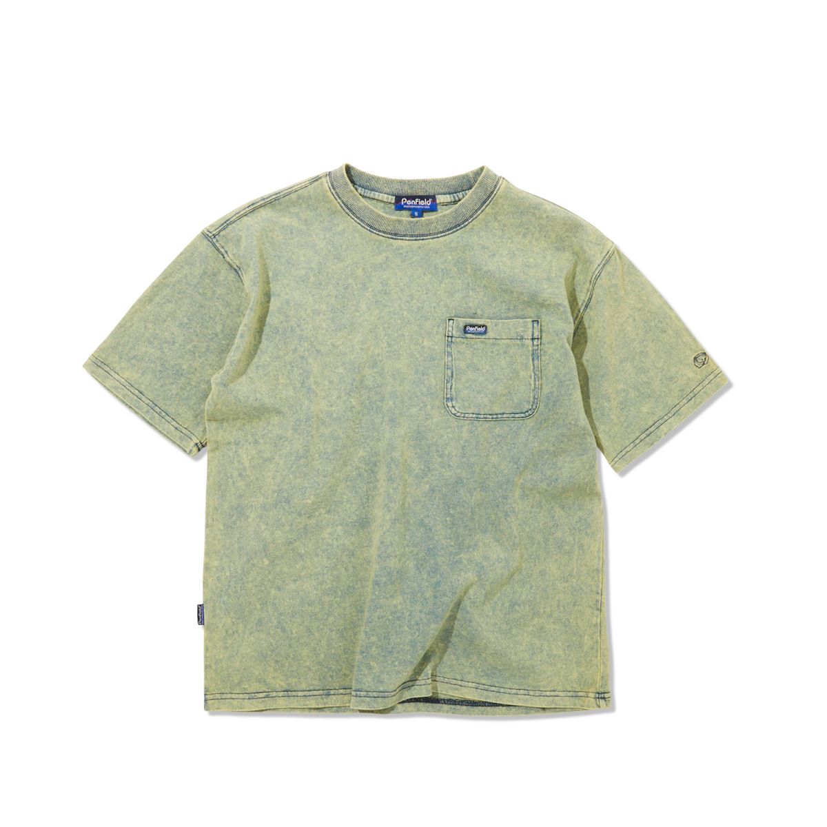 펜필드(PENFIELD) 인디고 틴워싱 포켓 반팔티 옐로우_FR2KT31U