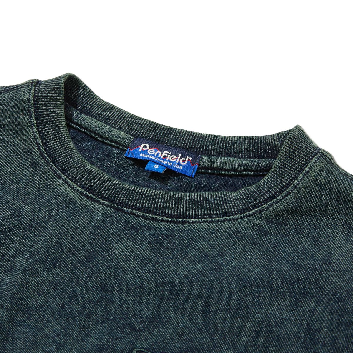 펜필드(PENFIELD) 인디고 틴워싱 포켓 반팔티 카키_FR2KT30U