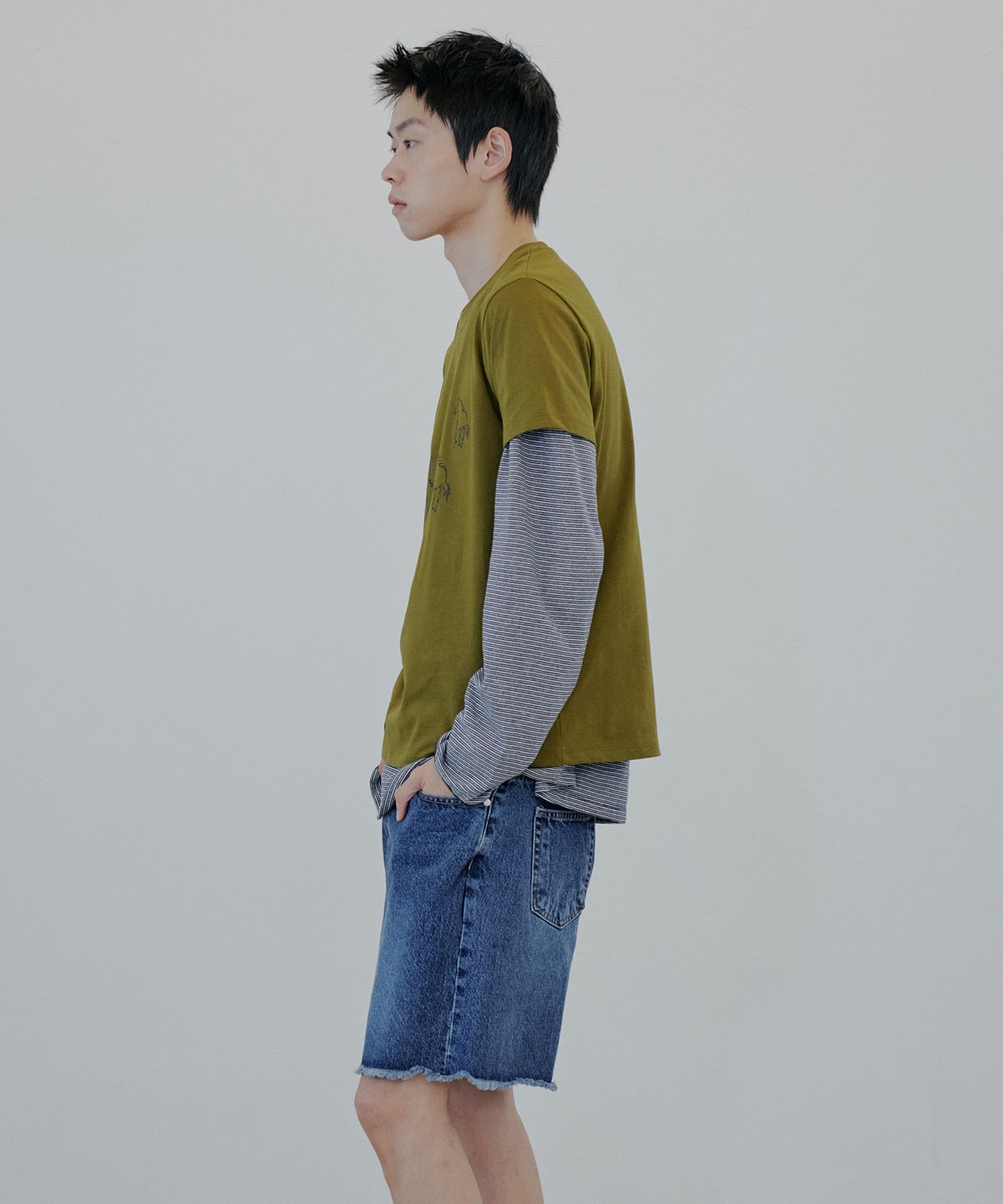 누아클레(NUAKLE) 데님 쇼츠_블루