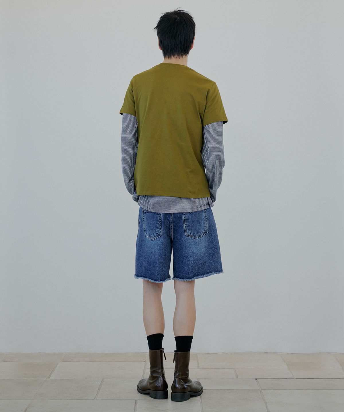 누아클레(NUAKLE) 데님 쇼츠_블루
