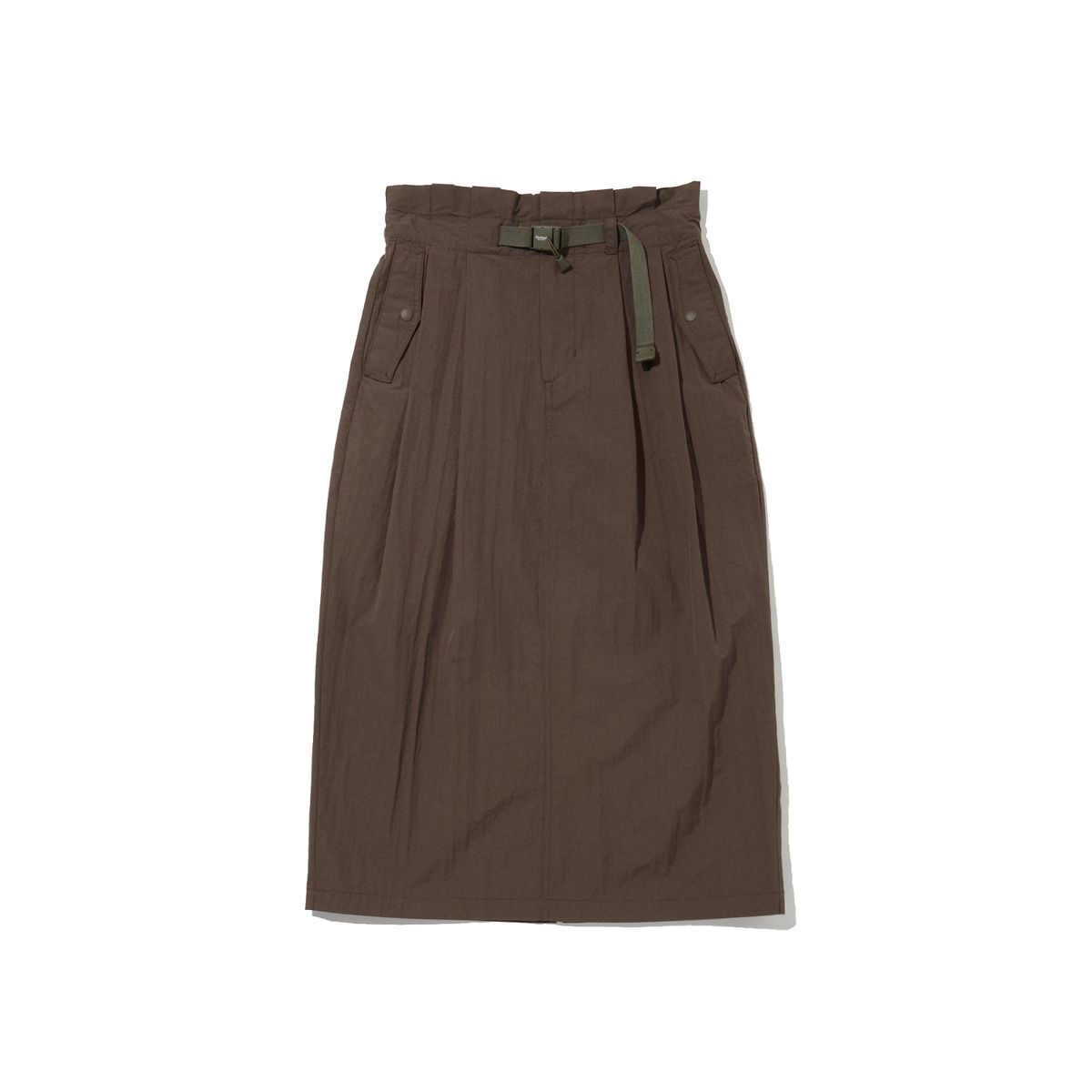 펜필드(PENFIELD) CN 하이웨이스트 투턱 H라인 스커트 브라운_FR2WS60F